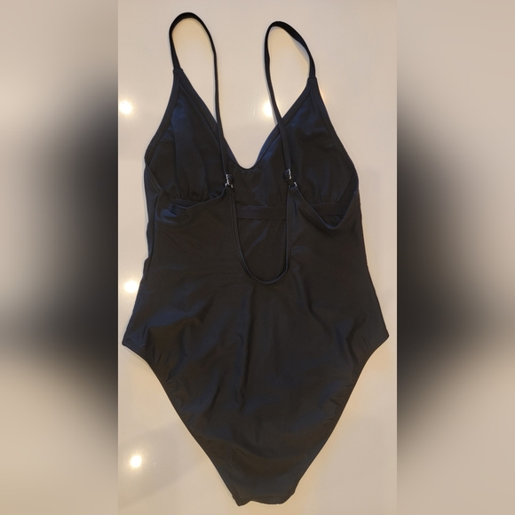 One Piece High Cut Swimsuit Sequined Pineapple ALOHA Juniors Large - Picture 9 of 13